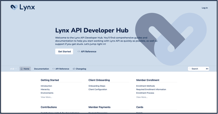 Lynx API screen